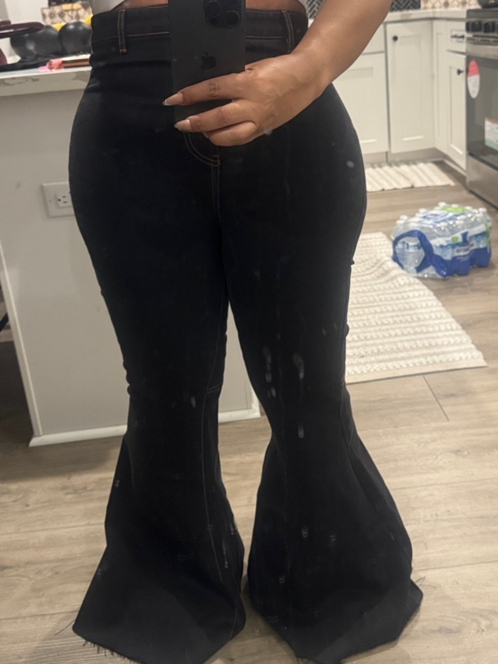 Chelsea Violet High-Waist Black Flared Jeans